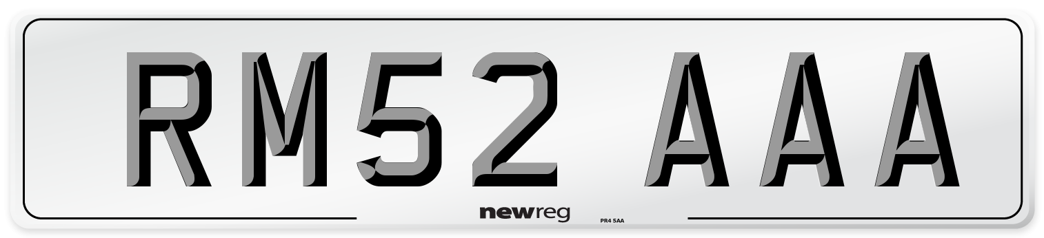 RM52 AAA Number Plate from New Reg